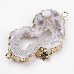 Natural Geode Agate Links connectors&nbsp;G-G950-05G