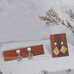 4Pcs 2 Style Black Walnut Earring Display Stand&nbsp;EDIS-FG0001-45