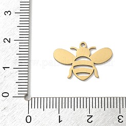 ステンレスペンダント201個  ミツバチのチャーム  ゴールドカラー  13.5x20x1mm  穴：1.4mm&nbsp;STAS-B136-04G