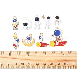18個9スタイルアロイエナメルペンダント  宇宙飛行士チャーム  ミックスカラー  18.5~25x9~26x1.5~5mm  穴：1.4~2mm  2個/スタイル&nbsp;FIND-FS0003-66