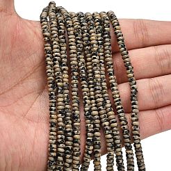 天然石ダルメシアンジャスパービーズ連売り  ロンデル  4x1.5mm  穴：0.7mm  約155個/連  14.96''（38センチメートル）&nbsp;G-L635-A24-4x2mm