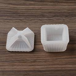 DIY シリコン キャンドル ホルダー金型  キャンドル作り用  台形  ホワイト  4.3x4.3x2.1cm  内径：3x3のCM&nbsp;SIMO-C014-04A