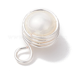 Natural Cultured Freshwater Pearl Copper Wire Wrapped Pendants&nbsp;PALLOY-JF02684