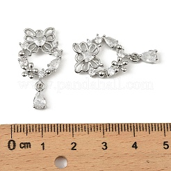 Brass Micro Pave Cubic Zirconia Pendants&nbsp;KK-C107-03P
