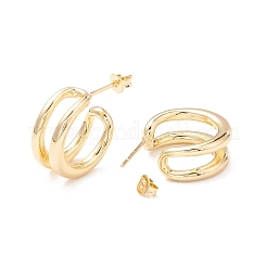 Wire Wrap C-shape Stud Earrings&nbsp;EJEW-A064-10G-RS