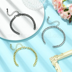 3Pcs 3 Colors Brass Cuban Link Chain Bracelet Making&nbsp;FIND-CJ0004-99