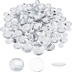 170個5サイズのアクリルラインストーンカボション  フラットバック  多面カット  半円  透明  12~25x4.5~8mm&nbsp;GACR-CA0001-01