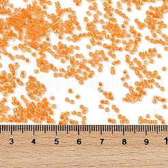 電気めっきガラスシードビーズ  虹彩  シリンダー  サンゴ  1.6x1.3mm  穴：0.8mm  約60000個/ポンド&nbsp;SEED-H003-10B