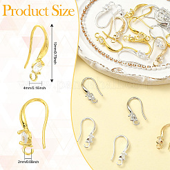 40Pcs 4 Colors Brass Micro Pave Clear Cubic Zirconia Hoop Earring Findings&nbsp;KK-CJ0003-97