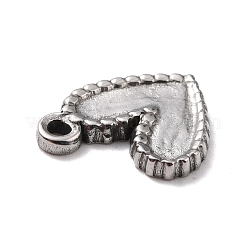 304ステンレススチールチャームカボションセッティングエナメル  ハート  ステンレス鋼色  12x10x1.5mm  穴：1.2mm&nbsp;X-STAS-B024-09P