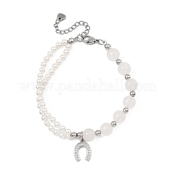 Brass Micro Pave Clear Cubic Zirconia Charm Bracelets&nbsp;BJEW-JB13748-02