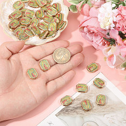 合金エナメルビーズ40個。  ゴールドカラー  聖母マリアの模様  長方形  18x14.5x5mm  穴：1.5mm&nbsp;FIND-CA0011-06A