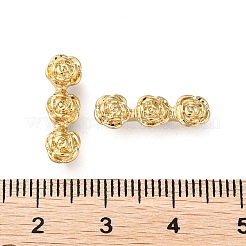 真鍮製連バー  長持ちメッキ  鉛フリー＆カドミウムフリー  バラの花のコネクタ  18KGP本金メッキ  17.5x6x5mm  穴：1.2mm&nbsp;KK-K346-31G