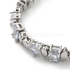 Brass Rectangle & Teardrop & Flat Round Link Chain Bracelets&nbsp;BJEW-D039-32P