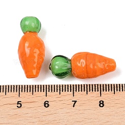 手作りランプワークビーズ  ニンジン  オレンジ  23.5~25x9.5~10.5mm  穴：1.4mm&nbsp;LAMP-L083-03
