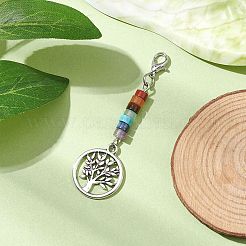 Alloy Tree of Life Pendant Decorations&nbsp;HJEW-JM02062-04