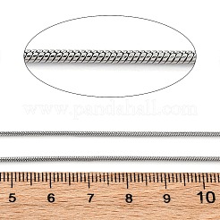 304ステンレススチールラウンドスネークチェーン  ハンダ付け  ステンレス鋼色  1.2mm&nbsp;CHS-M009-01P-01A