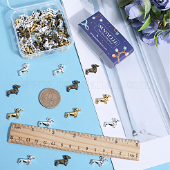 80本4色チベット風アロイペンダント  犬  ミックスカラー  13x18x3mm  穴：1.6mm  20個/カラー&nbsp;FIND-SC0007-37