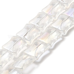 電気メッキガラスビーズセット  竹の共同  ミックスカラー  12x10x5.5mm  穴：1mm  約49個/連  24.02''（61センチメートル）&nbsp;EGLA-H103-01M