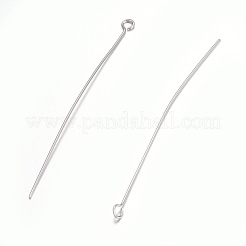 変色しにくい304ステンレススチール製アイピン  ステンレス鋼色  55mm  穴：2mm  ピン：0.6mm&nbsp;STAS-O105-01P-0.6x55mm