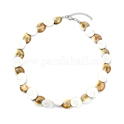 Natural Shiva Eye Shell Beaded Necklaces&nbsp;NJEW-JN06273