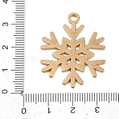 304ステンレスペンダント  スノーフレークチャーム  ゴールドカラー  33.5x27x1.7mm  穴：2.7mm&nbsp;LS-STAS-G363-04G