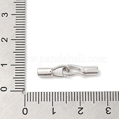 ロジウムメッキ 925 スターリングシルバー フォールドオーバークラスプ  スタンプ925個付き  プラチナメッキ  クラスプ：12x4.5x3.5mm  ピン：0.4mm  クラスプ：13.5x5x3.5mm  ピン：0.5mm  内径：2mm&nbsp;STER-G038-08P