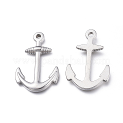 変色しにくい304ステンレススチールペンダント  アンカー  ステンレス鋼色  37.5x25x3.5mm  穴：3mm&nbsp;STAS-K207-22P
