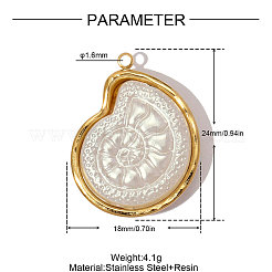 304 Stainless Steel with Resin Pendants&nbsp;RE-OY001-06G