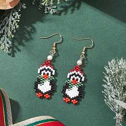 304 Stainless Steel Penguin Dangle Earrings&nbsp;EJEW-MZ00616