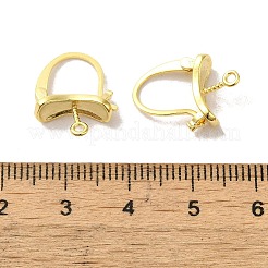 真鍮製フープピアスパーツ  24KGP本金メッキ  18x13x2mm  穴：1.2mm  ピン：0.8mm&nbsp;FIND-Z039-24G