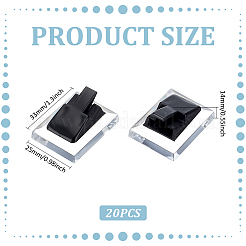 プラスチックシングルリングディスプレイスタンド  ブラック  3.3x2.5x1.4cm&nbsp;RDIS-WH0030-03B