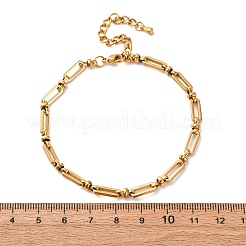 304 Stainless Steel Long Oval Link Chain Anklets&nbsp;AJEW-A057-10G