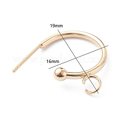304 Stainless Steel Half Hoop Earrings&nbsp;STAS-Z028-B01-G