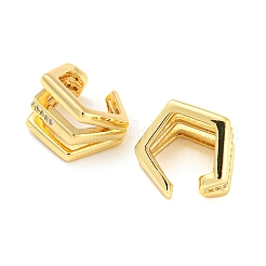 Rack Plating Brass Pentagon Cuff Earrings with Cubic Zirconia for Women&nbsp;EJEW-F326-04G