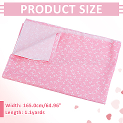 蝶結び柄の綿生地  服装アクセサリー  ショッキングピンク  1000x1650x0.2mm&nbsp;DIY-WH0504-973A