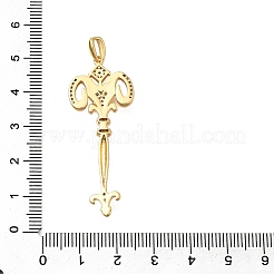 Brass Micro Pave Cubic Zirconia Big Pendants&nbsp;X1-KK-B147-04G-03