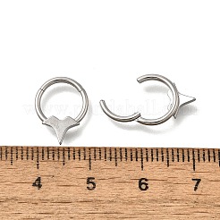 304 Stainless Steel Double Horns Hoop Nose Rings&nbsp;LS-AJEW-D306-08P