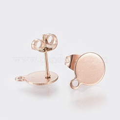 Ion Plating(IP) 304 Stainless Steel Stud Earring Findings&nbsp;STAS-K184-02-01RG