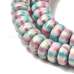 手作り樹脂粘土ビーズ連売り  グリッターパウダー付き  ロンデル  ミックスカラー  7~7.5x3~3.5mm  穴：1.6mm  約116~118個/連  15.55~15.94''（39.5~40.5センチメートル）&nbsp;CLAY-H006-03A