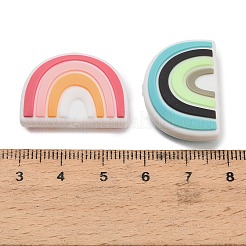 食品グレードの環境に優しいシリコーンビーズ  レインボー  ミックスカラー  18x26x9mm  穴：3mm&nbsp;SIL-T058-02M