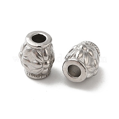 変色しにくい304ステンレススチールビーズ  花とオーバル  ステンレス鋼色  8x6.5mm  穴：2.5mm&nbsp;STAS-I203-54P