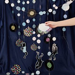 AHADEMAKER Iridescent Disco Theme Paper Garlands&nbsp;HJEW-GA0001-18