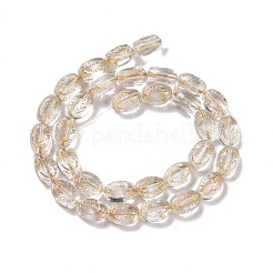 透明ガラスビーズ連売り  オーバル  透明  11x8x5.5mm  穴：1mm  約32個/連  13.78インチ（35cm）&nbsp;GLAA-F114-05I