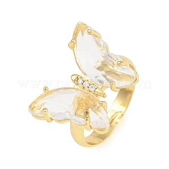 Brass Micro Pave Cubic Zirconia Finger Rings&nbsp;GL-CBA65A8-01G-15