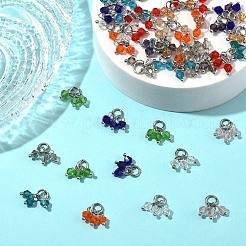 オーストリアのクリスタルバイコーンガラスペンダント48個、12色  304ステンレススチール製丸カン付き  多面カット  ミックスカラー  14mm  4個/カラー&nbsp;PALLOY-YW00070