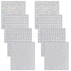 8 Sheets 4 Styles Laser Heart Pattern Nail Art Sticker&nbsp;DIY-CY0001-90