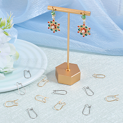 100Pcs 2 Styles 304 Stainless Steel & Brass Hoop Earrings Findings&nbsp;STAS-CN0001-47