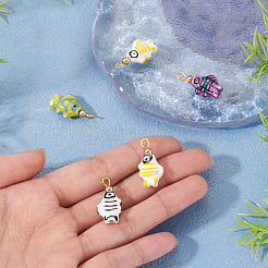 5Pcs Porcelain Pendants&nbsp;PALLOY-TAC0223