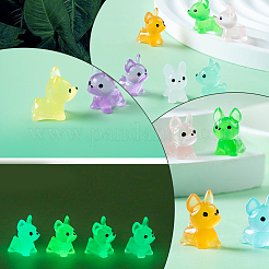 60Pcs 6 Colors Luminous Resin Dog Display Decorations&nbsp;RESI-SP0001-37